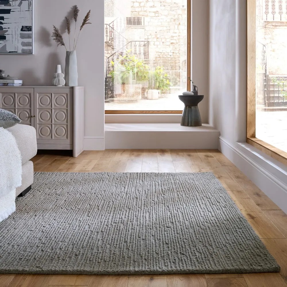 Covor gri țesut manual din lână 160x230 cm Harris Boucle – Flair Rugs