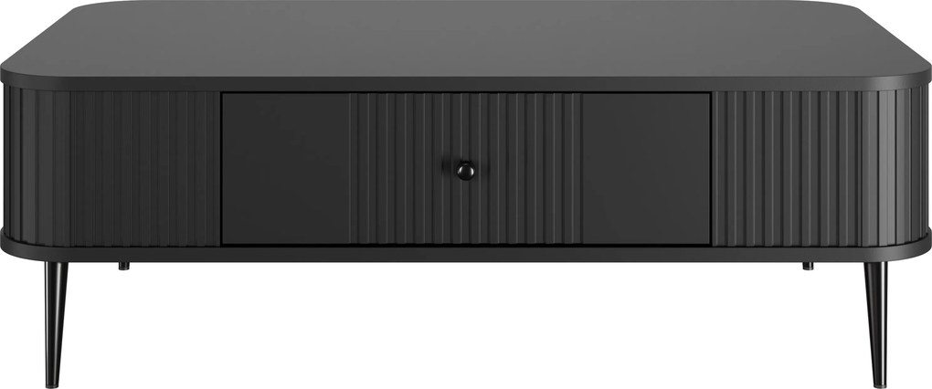 Măsuță de cafea Vesper 103x60 cm cu sertar - negru / picioare negre
