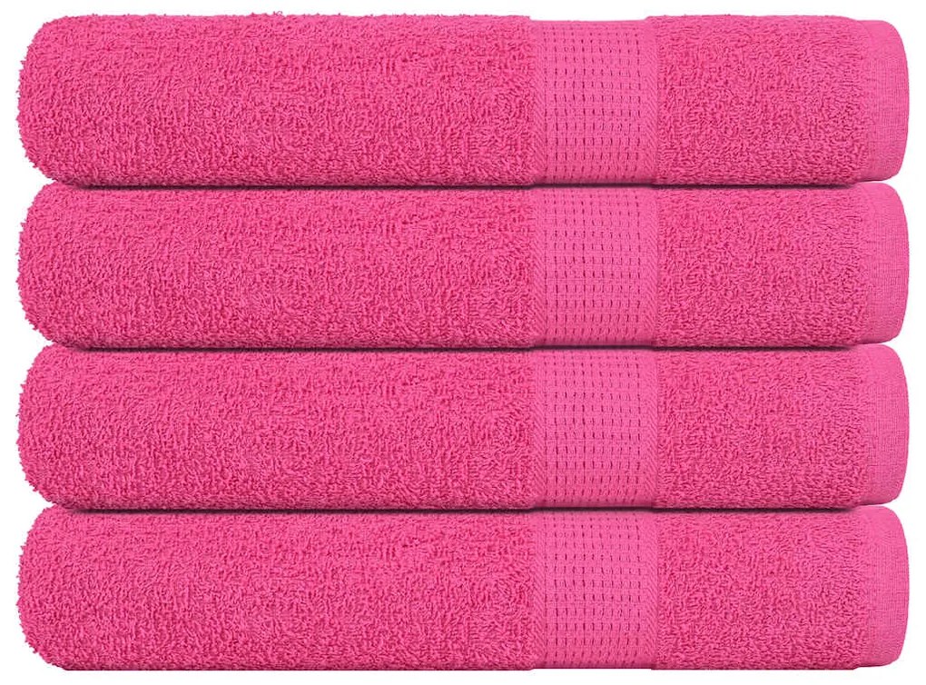 vidaXL Prosoape 4 buc Roz 100x200 cm 360 g/m² 100% bumbac