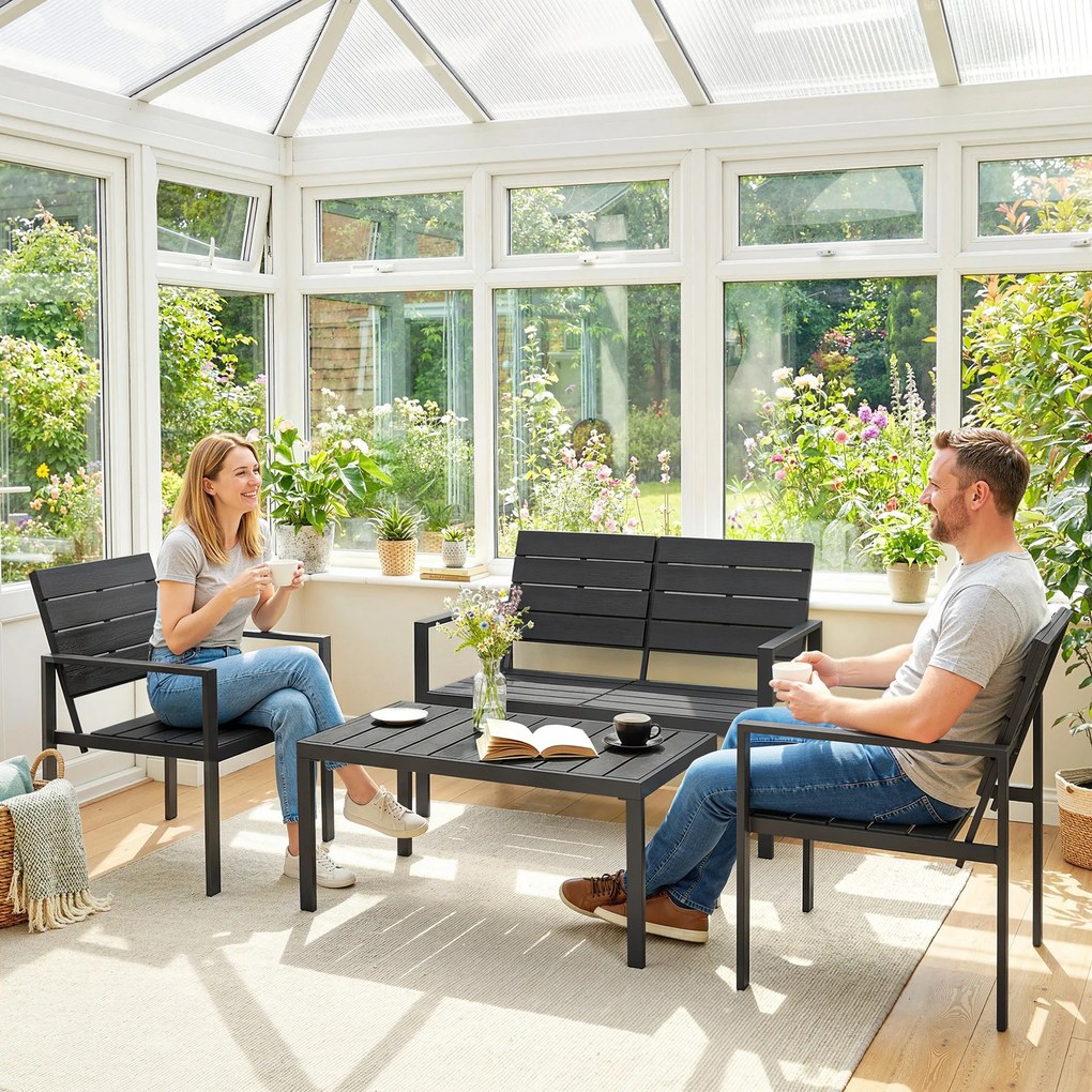 Outsunny Set Mobilier de Grădină cu Canapea, Fotolii și Măsuță, Ideal pentru Exterior | Aosom Romania