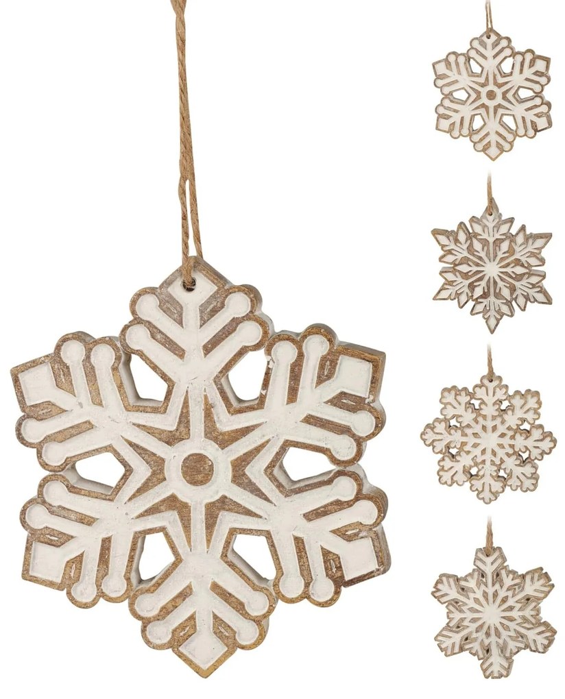 Decoratiune fulg de nea din iuta 13 cm - modele diverse