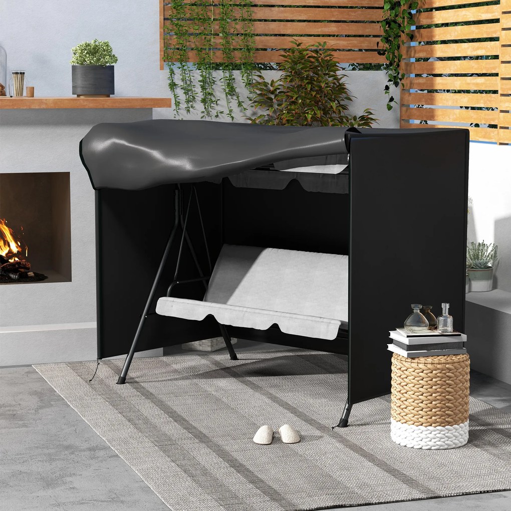 Outsunny Husă de Protecție pentru Leagăn de Grădină 3 Locuri pânză impermeabilă dim. 2,05L x 1,24l x 1,64H m Oxford Densitate Înaltă de 600D | Aosom Romania