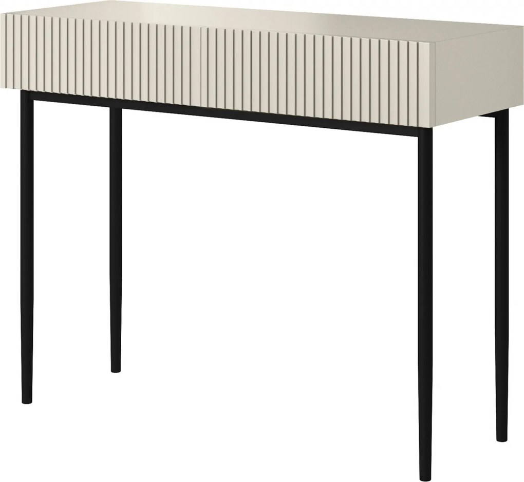 Masa de toaletă cu sertare Nicole 100 cm - cașmir / picioare negre