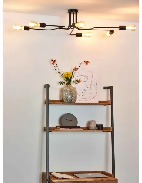 Lustră aplicată Lucide 21112/06/30 LESTER 6xE27/40W/230V negru