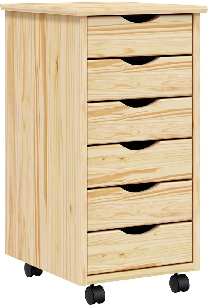 vidaXL Dulap mobil cu sertare MOSS Lac transparent 34 x 39 x 65,5 cm