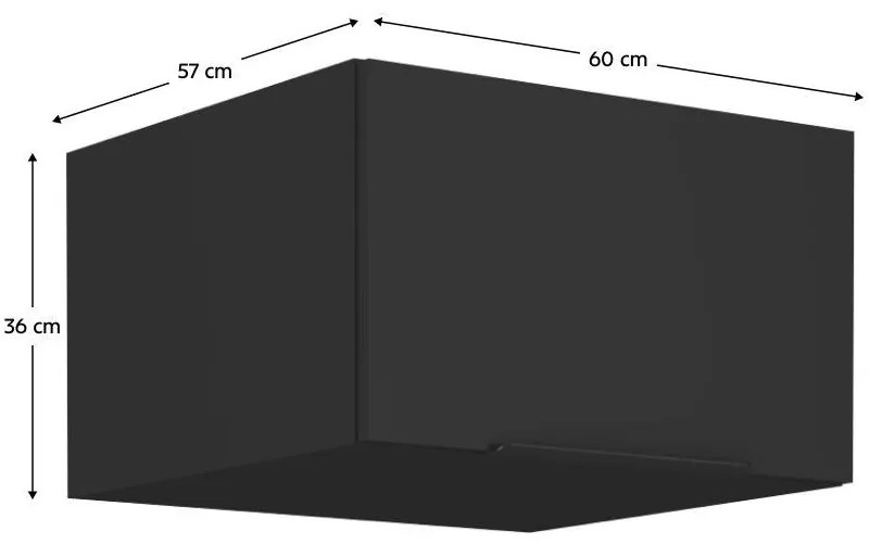 Dulap de bucătărie superior Sobera 60 NAGU 36 1F (negru). 1096997