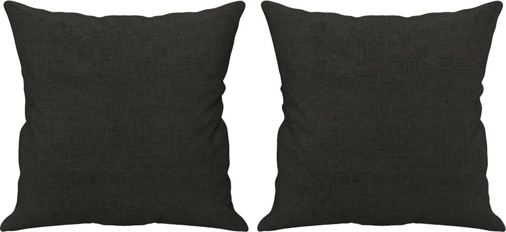 vidaXL Perne decorative, 2 buc., negru, 40 x 40 cm, material textil