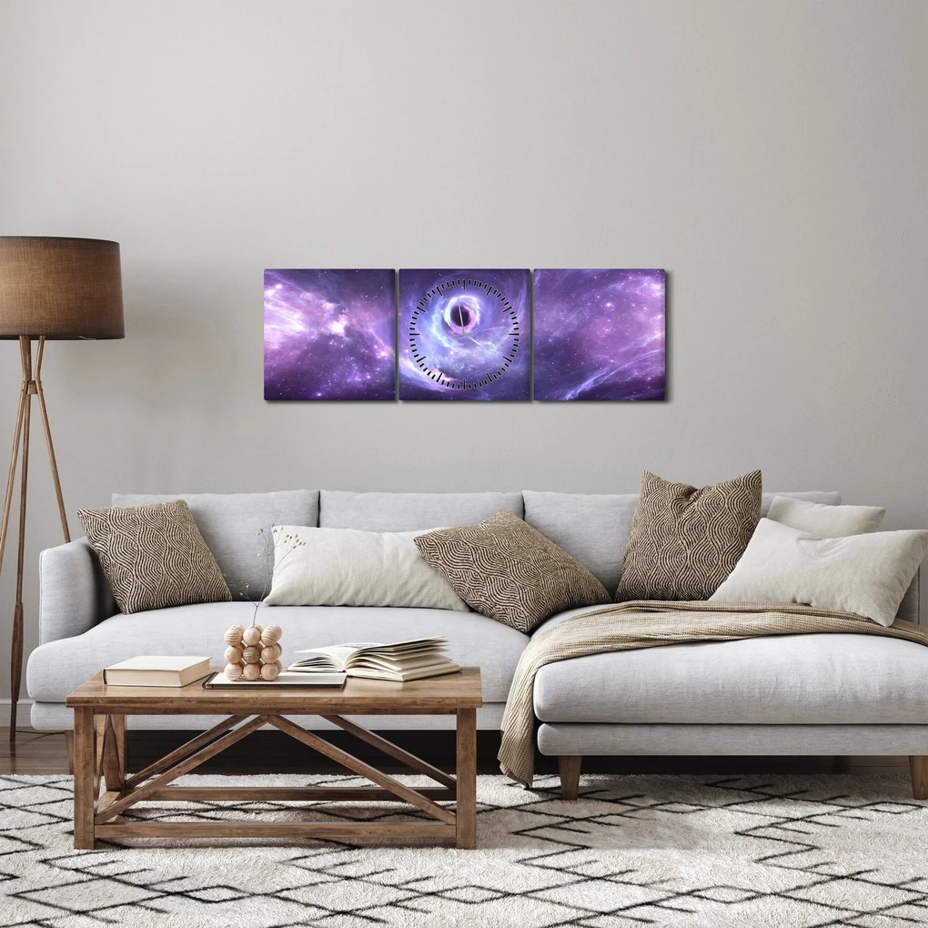 Tablou - Universul (cu ceas) (90x30 cm)
