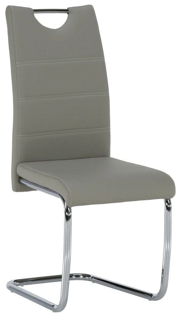 Scaun de sufragerie Abalia New (gri deschis + Crom). 808097