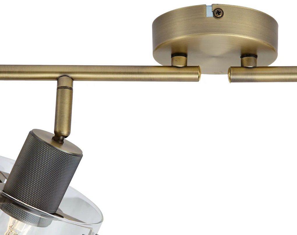 Spot de tavan de design bronz cu sticlă transparentă 4 lumini - Domo