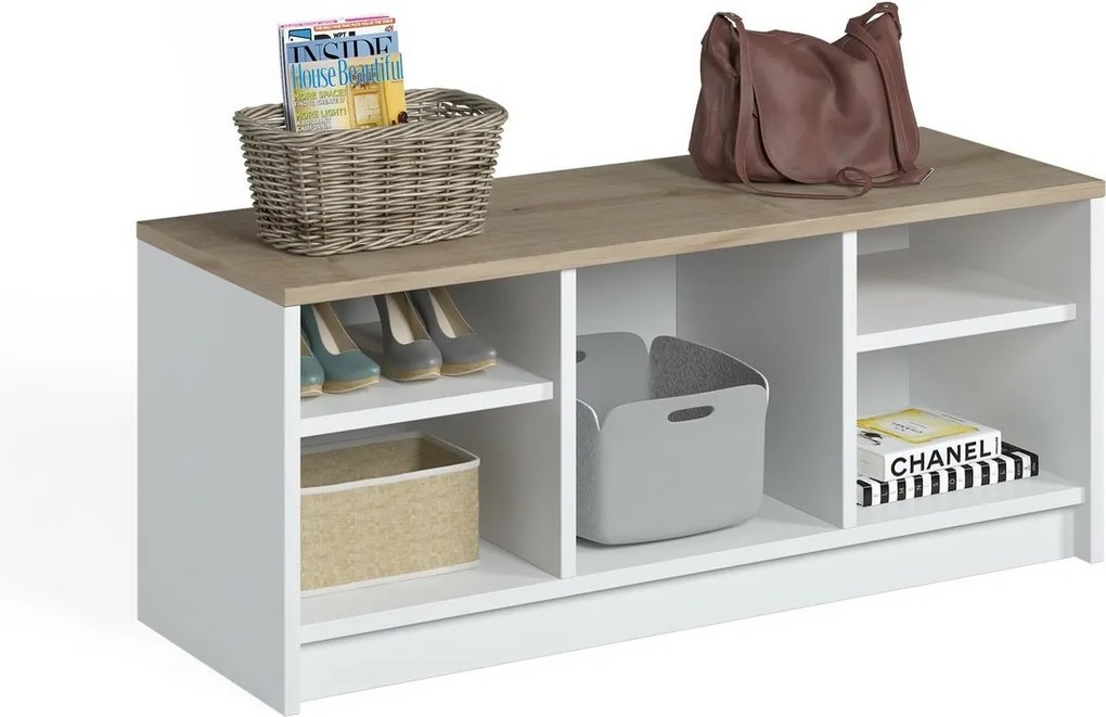 Dulap pentru pantofi London Sapphire Oak and White