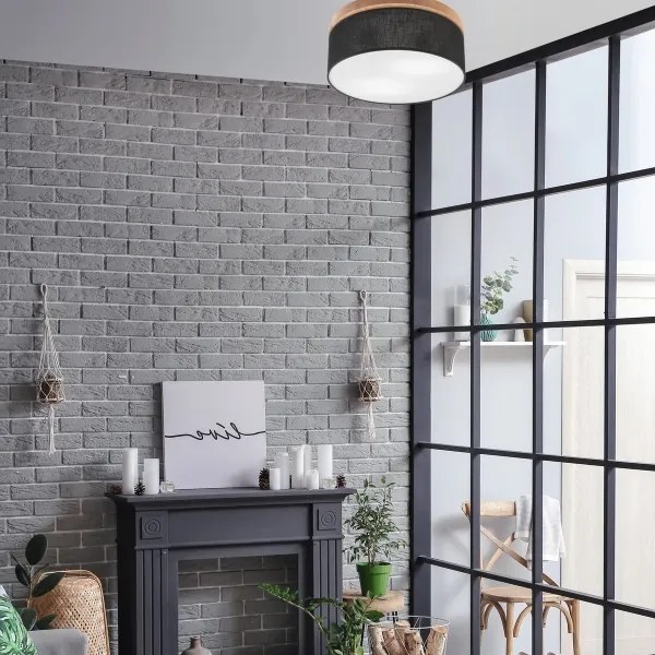 Plafonieră Brilagi BELLADONNA 2xE27/15W/230V d. 40 cm negru/stejar