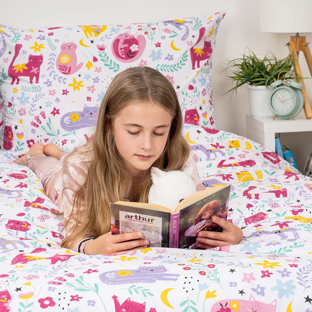 Lenjerie de pat din bumbac pentru copii 4Home Playful Paws, 140 x 200 cm, 70 x 90 cm