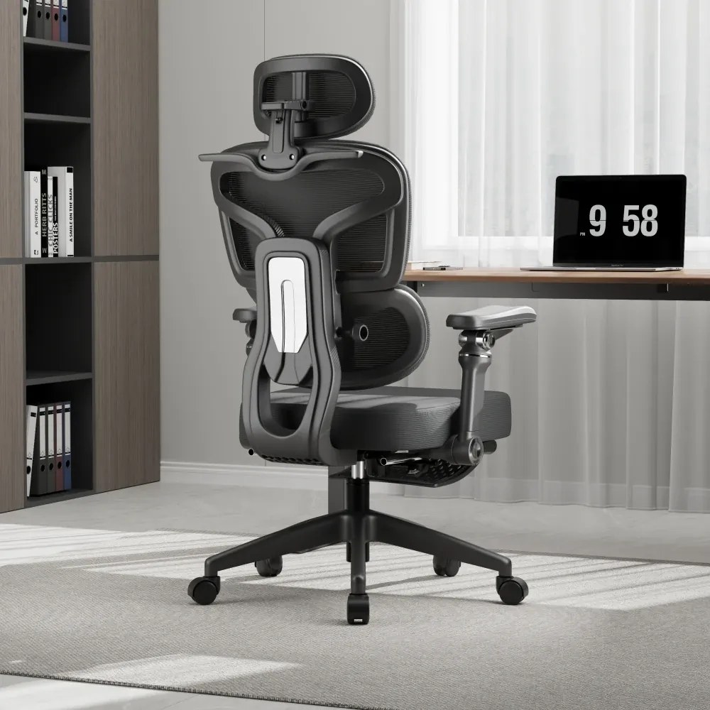 Scaun ergonomic, Sezut Translatie, cotiere 9D, tetiera 6D, suport lombar reglabil, spătar reglabil inaltime, pivotant, suport picioare, sezut buretat, Negru