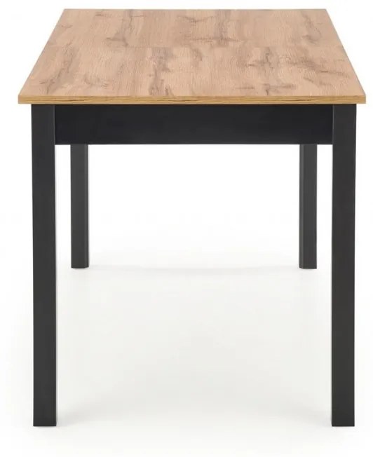 Set masa extensibila Greg L124-168 cm + 4 scaune K401 ratan natural/negru