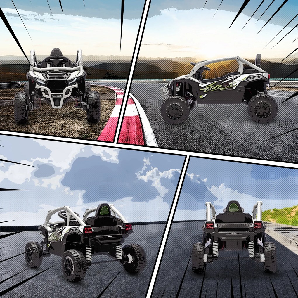 AIYAPLAY Vehicul off-road electric 12V pentru copii, telecomandă, lumini LED, muzică, claxon, pentru copii de 3-8 ani, gri | Aosom Romania