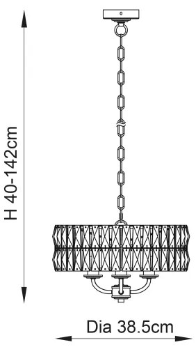Lustră pe lanț Endon 104466 CLIFTON 3xE14/6W/230V crom lucios/transparent