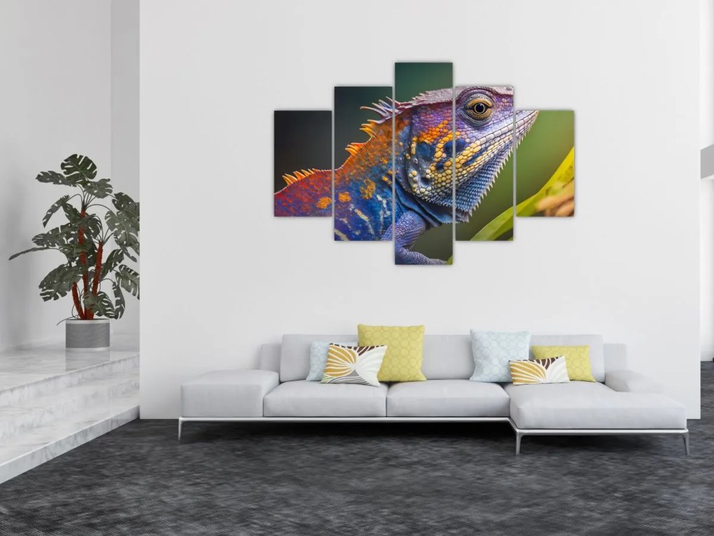 Tablou - Iguana colorată (150x105 cm)