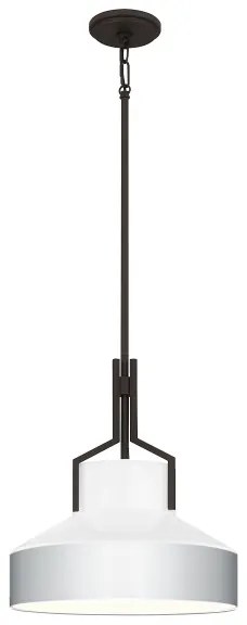 Quoizel QZ-BRECKEN-2P-OZ-OPAL - Lustră BRECKEN pe tijă, 2x E27/60W/230V, negru/alb