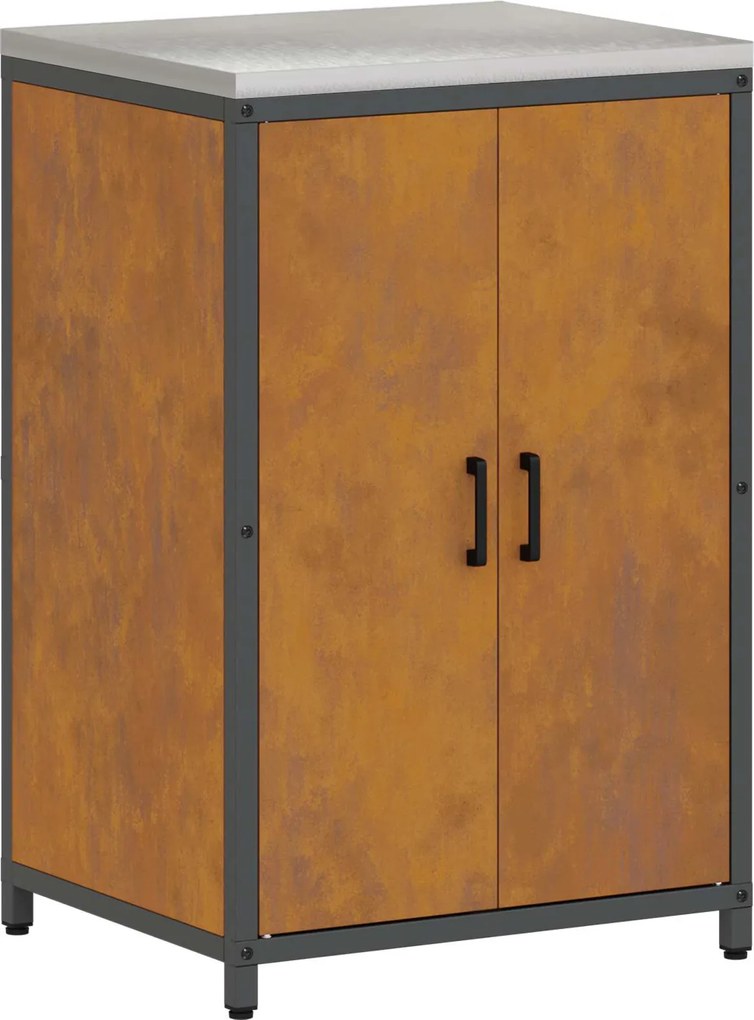 vidaXL Depozitare pentru bucătărie cu ușă Ruginit 60 x 50 x 92 cm Oțel