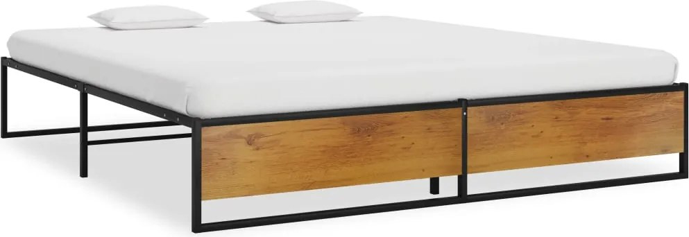 vidaXL Cadru de pat, negru, 160 x 200 cm, metal