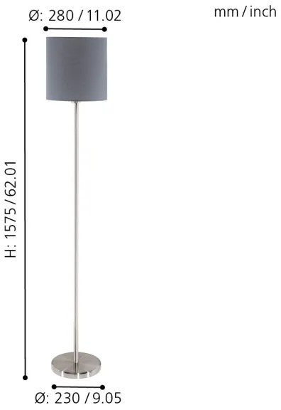 Lampadar Eglo 95166 PASTERI 1xE27/60W/230V