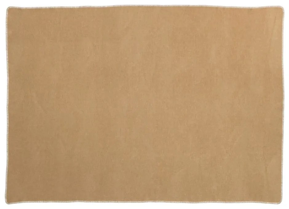 Pătură galben ocru din amestesc de lână 140x200 cm Ylva Ochre – Pappelina