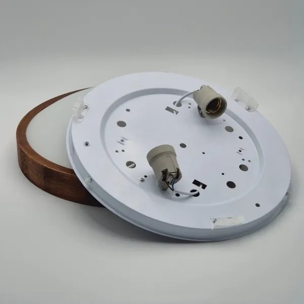 Brilagi - Plafonieră LED CARVALHO SLIM 2xE27/15W/230V, finisaj stejar-cireș, diam. 37 cm