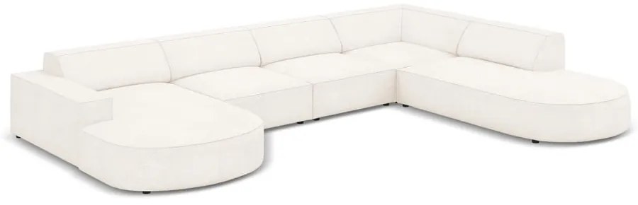 Colțar bej cu tapițerie bouclé (pe partea dreaptă) Jodie – Micadoni Home