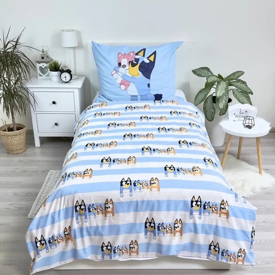 Jerry Fabrics Lenjerie de pat din bumbac Bluey, 140 x 200 cm, 70 x 90 cm