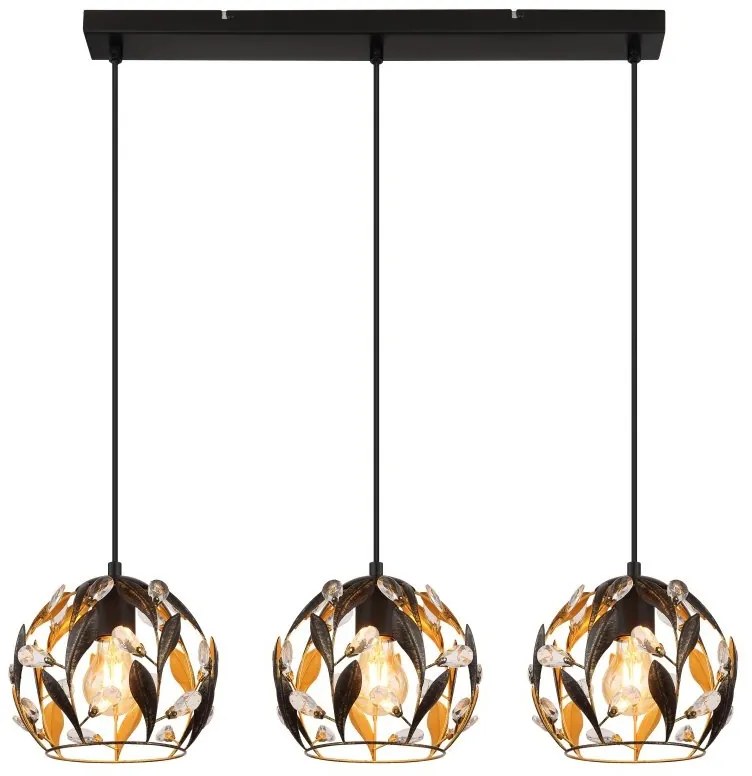 Lustra cu 3 pendule din metal negru MIKA
