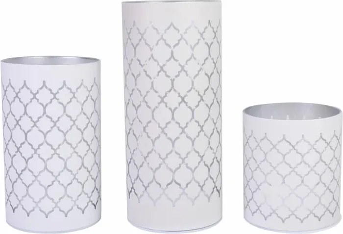 Set de felinare decorative, sticlă albă, microLED, fără flac