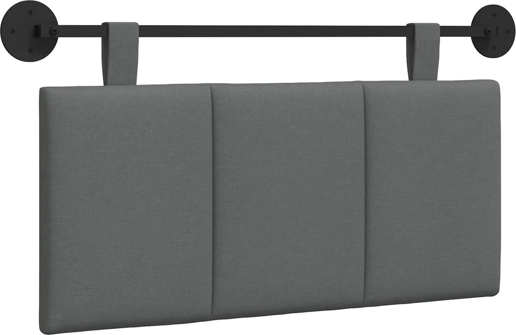 vidaXL Cap de pat suspendat Dungi Gri închis 100 x 55 x 5 cm țesătură