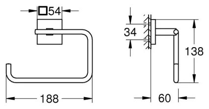 GROHE 40975DC0 - Suport prosop START CUBE, inox