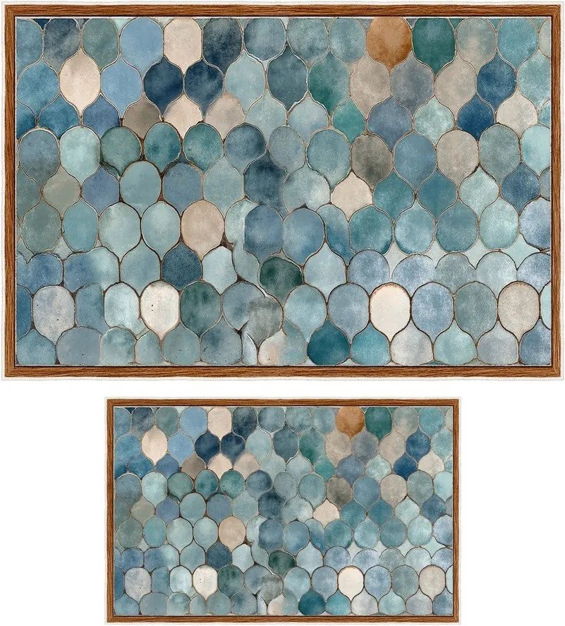 Covorașe de baie albastre 2 buc. 60x100 cm – Foutastic