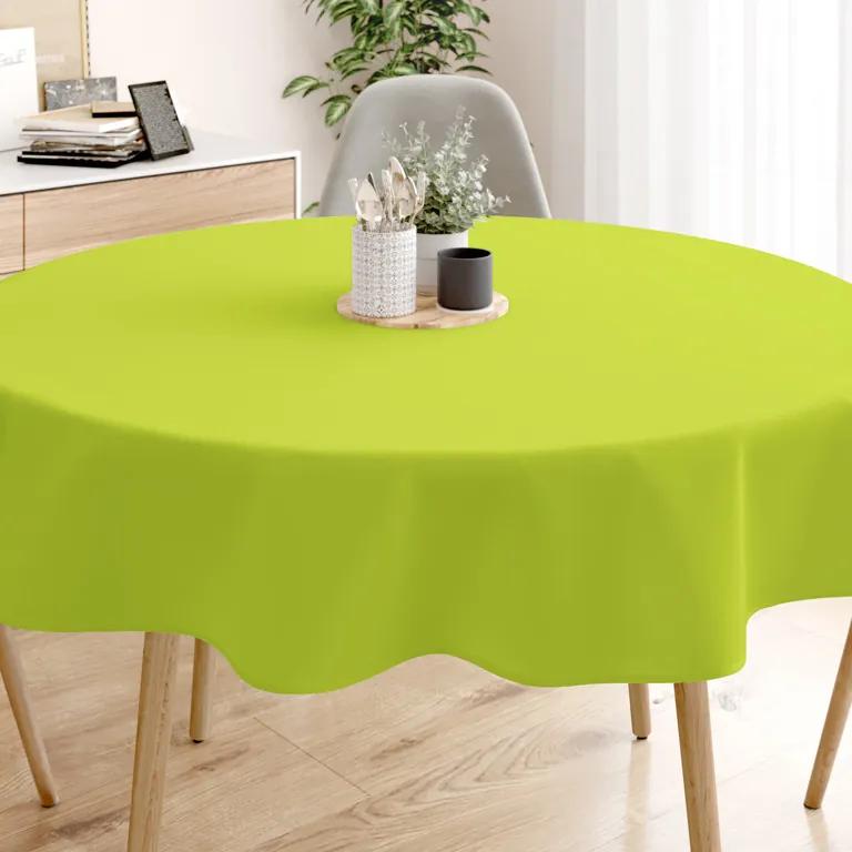 Goldea față de masă decorativă loneta - verde - rotundă Ø 70 cm