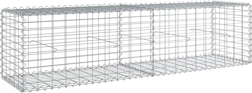 vidaXL Coș gabion cu capac, 200x50x50 cm, fier galvanizat