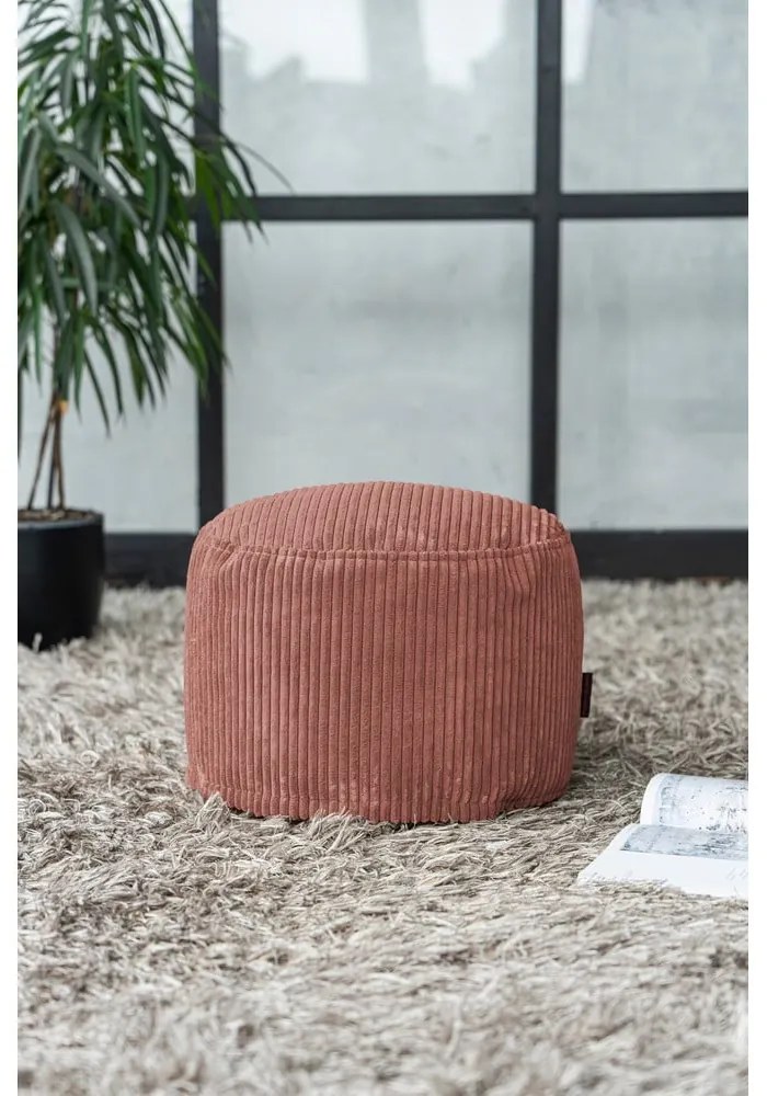 Fotoliu bean bag negru cu tapițerie din catifea reiată Mini – SLOWDOWN