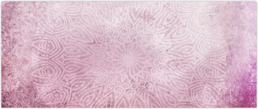 Tablou - Mandala pe zid roz (120x50 cm)