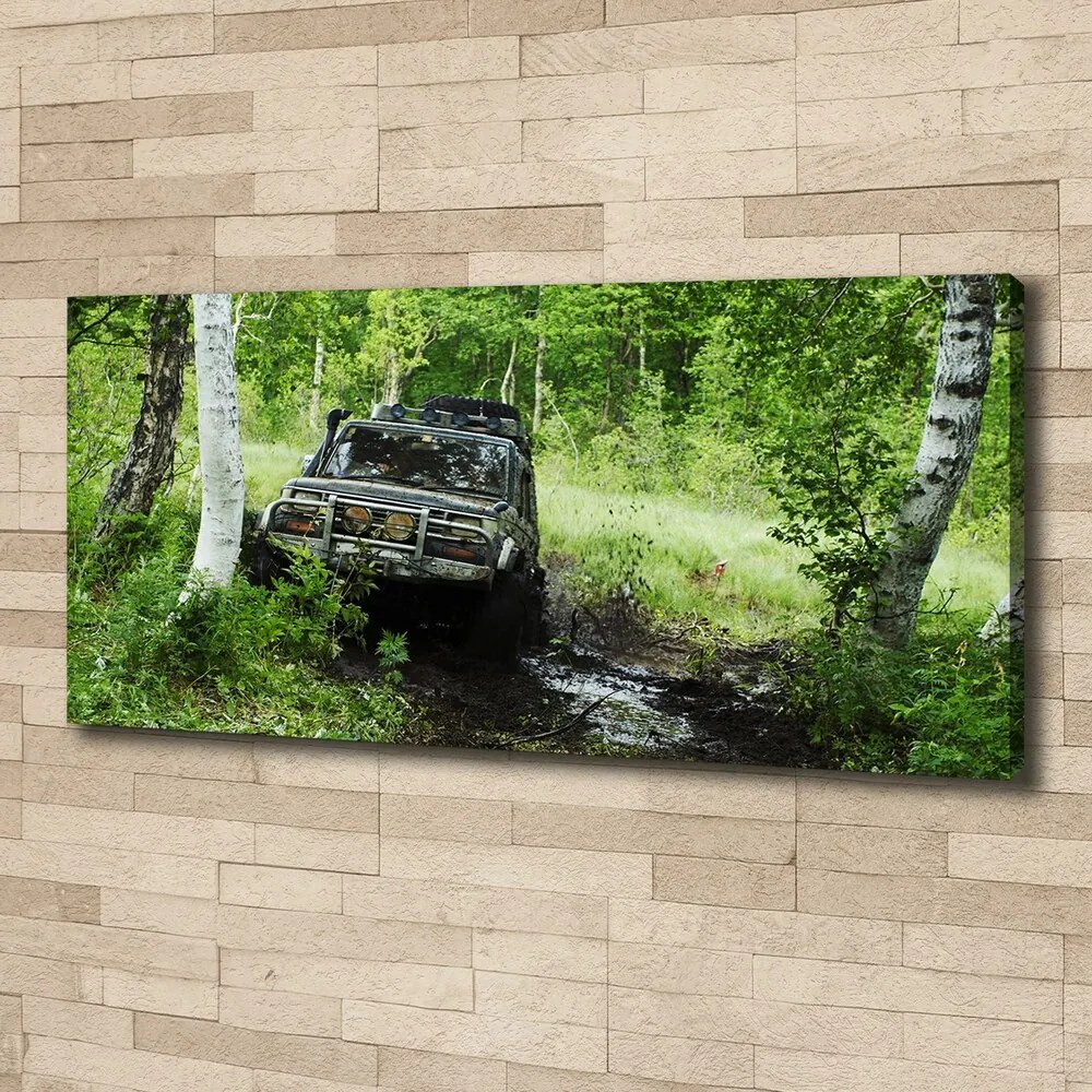 Imprimare tablou canvas Jeep în pădure