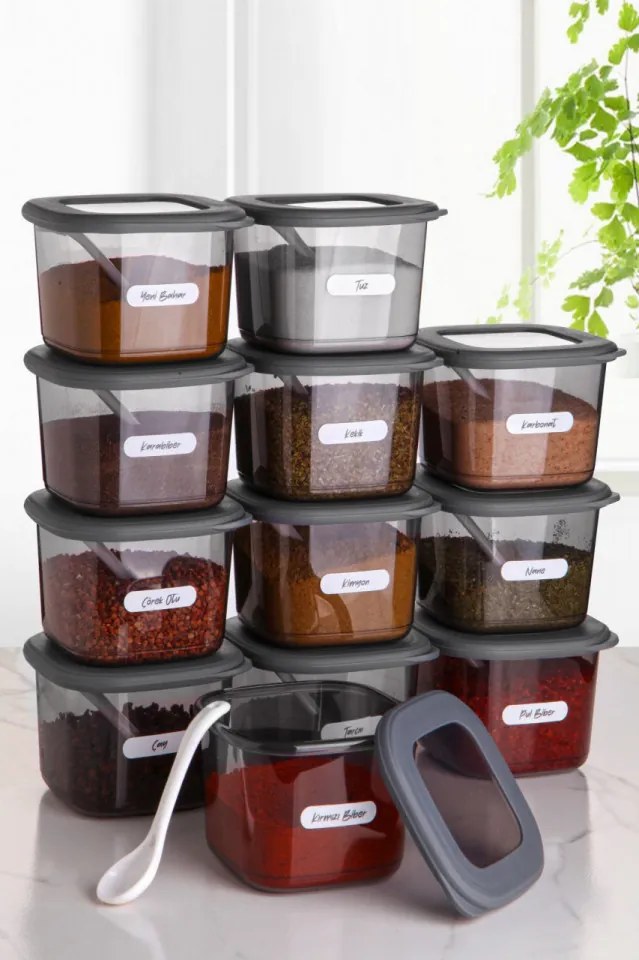Set de Cutii pentru Depozitare, 12 Piese, Culoare Antracit