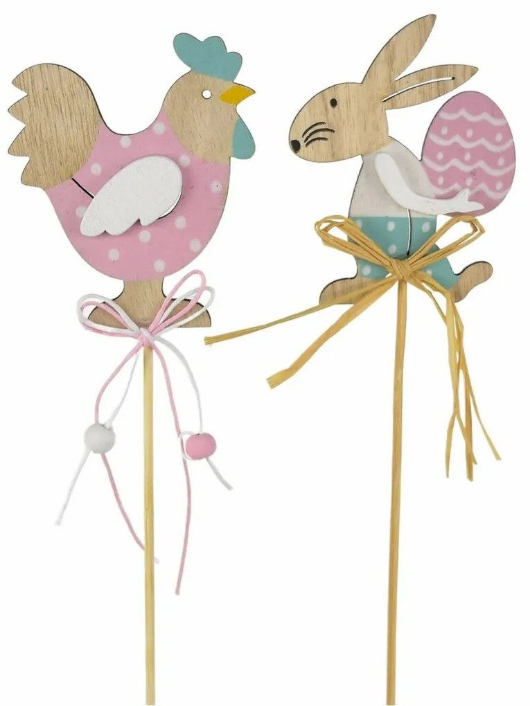 Set de figurine iepuraș și găinușă, 2 buc.,înălțime 36 cm