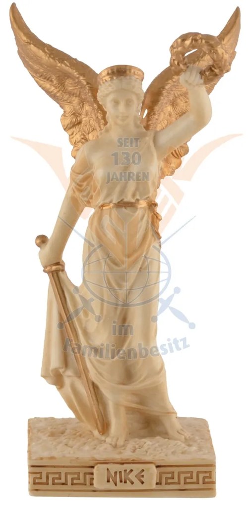 Mini statueta rasina cu finisaj alb marmura, mitologia greaca, Nike, zeita victoriei