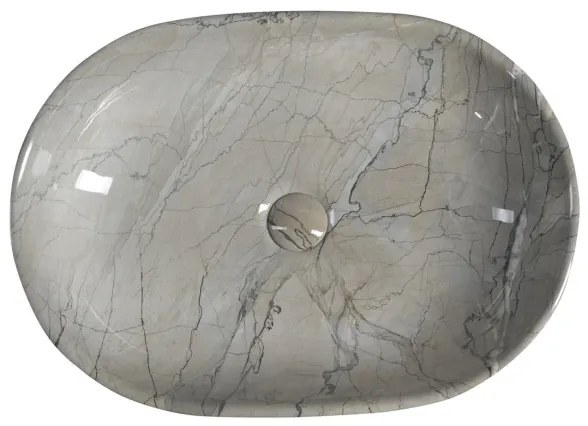 Sapho - Lavoar DALMA pentru blat, 59 x 42 cm, ceramică/gri