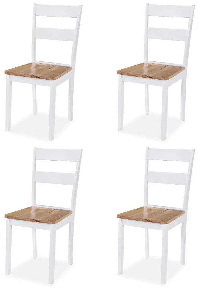 Set mobilier de bucatarie, 5 piese, MDF si lemn de hevea, alb 5