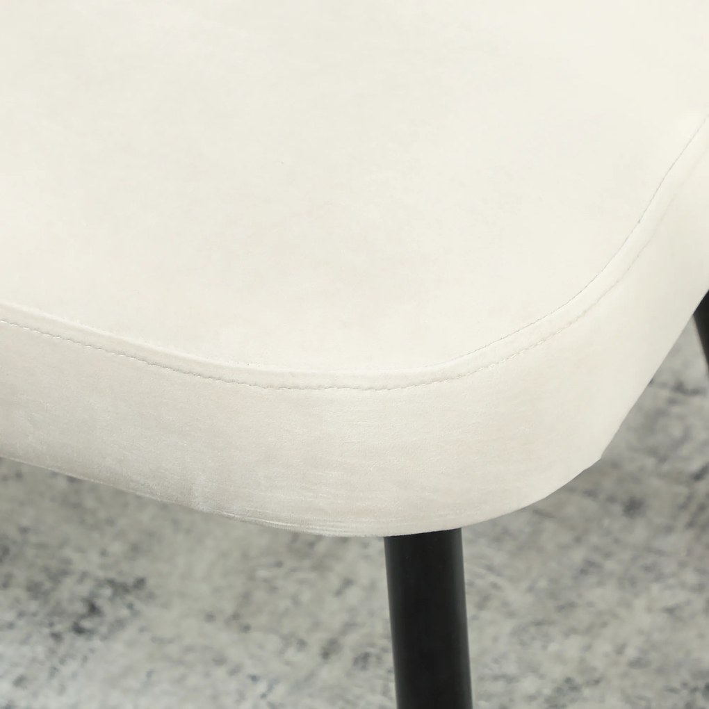 HOMCOM Canapea 2 locuri, canapea tapițată modernă cu cadru din metal și lemn, tapițerie cu aspect de catifea, bej | Aosom Romania