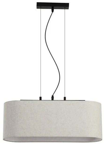 Lustra suspendata cu abajur oval in Hessian