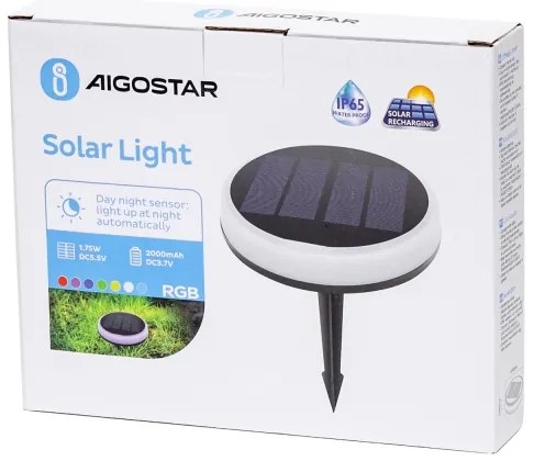Corp de iluminat LED RGB solar Aigostar LED/0,6W/3,7V IP65