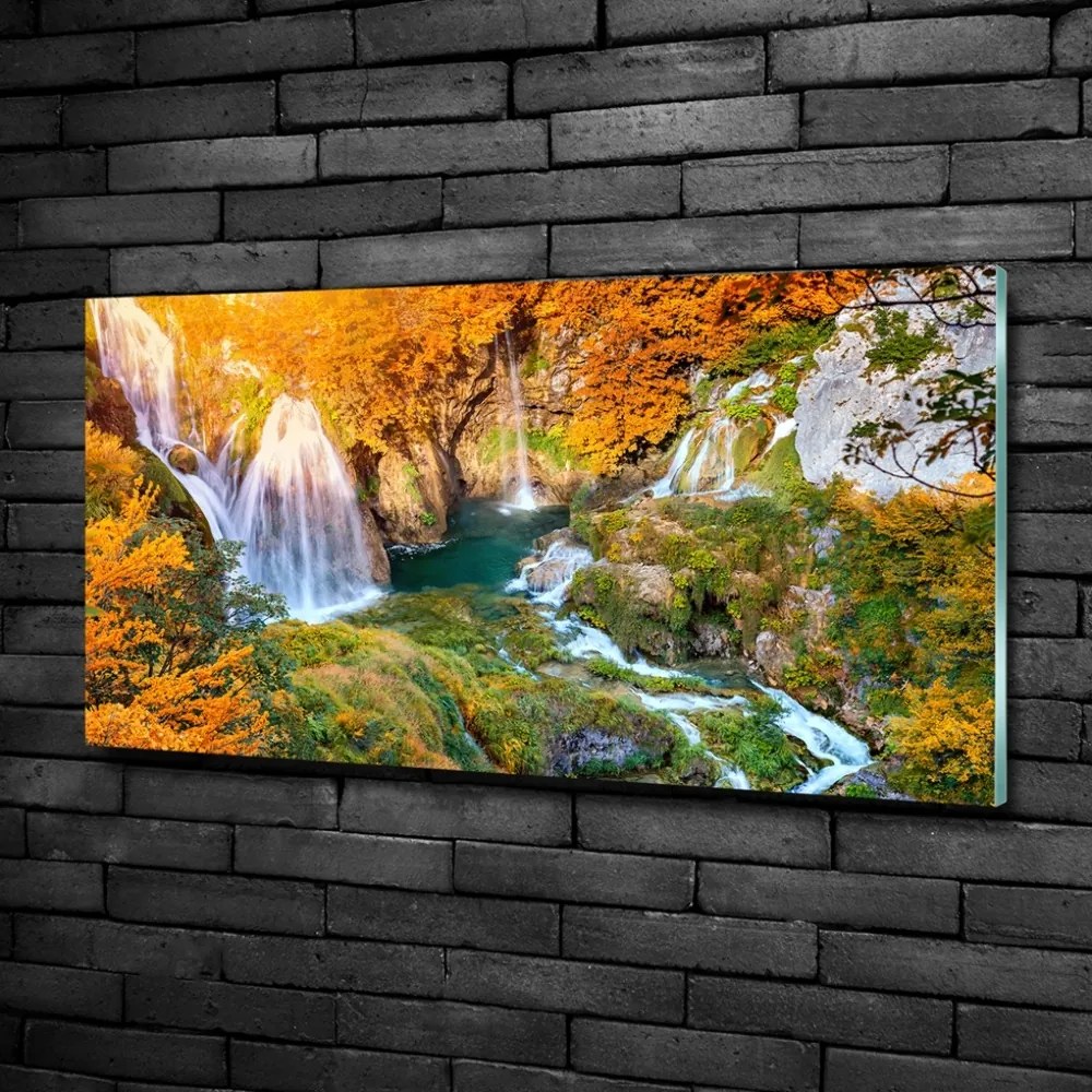 Imagine de sticlă Cascada în toamna