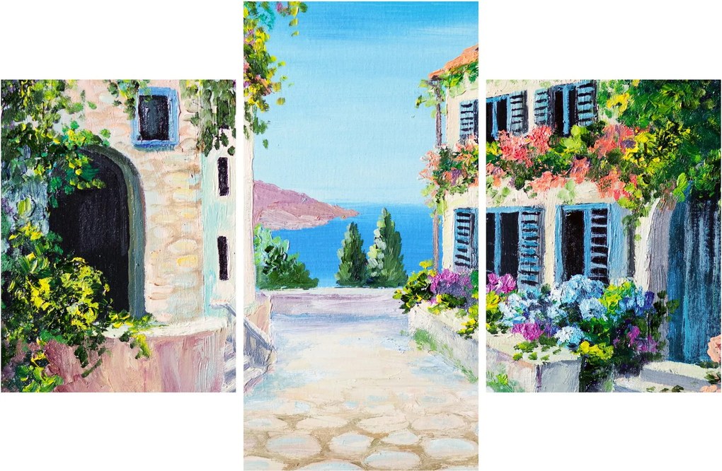 Tablou - Alee grecească, pictură în ulei (90x60 cm)
